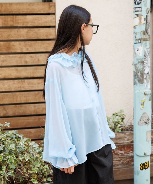 BAYFLOW(ベイフロー)の「ジュニアライン(140~160)【Howdy(ハウディ)】シアーシャツ(シャツ/ブラウス・キッズ・ブルー/ブラック/ホワイト・140cm/150cm/160cm)」の18枚目の写真