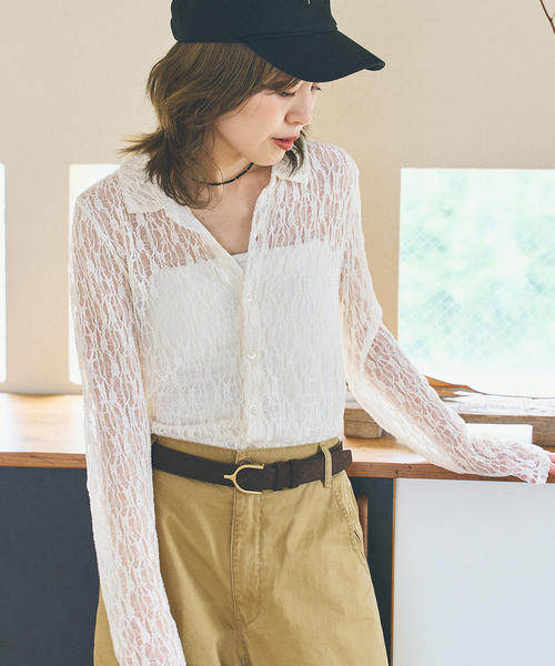 Spick & Span(スピックアンドスパン)の「シュリンクレースブラウス(シャツ/ブラウス・レディース・ホワイト系その他/ブラック/ブラウン・FREE)」の4枚目の写真