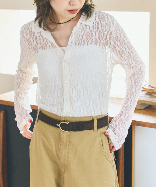Spick & Span(スピックアンドスパン)の「シュリンクレースブラウス(シャツ/ブラウス・レディース・ホワイト系その他/ブラック/ブラウン・FREE)」の5枚目の写真
