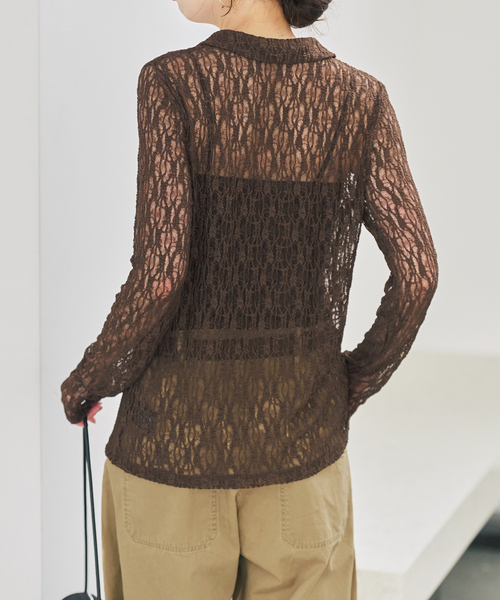 Spick & Span(スピックアンドスパン)の「シュリンクレースブラウス(シャツ/ブラウス・レディース・ホワイト系その他/ブラック/ブラウン・FREE)」の14枚目の写真