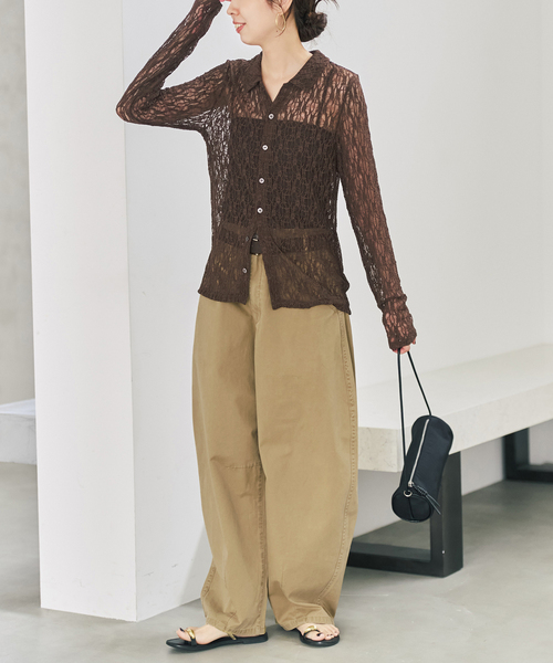 Spick & Span(スピックアンドスパン)の「シュリンクレースブラウス(シャツ/ブラウス・レディース・ホワイト系その他/ブラック/ブラウン・FREE)」の15枚目の写真