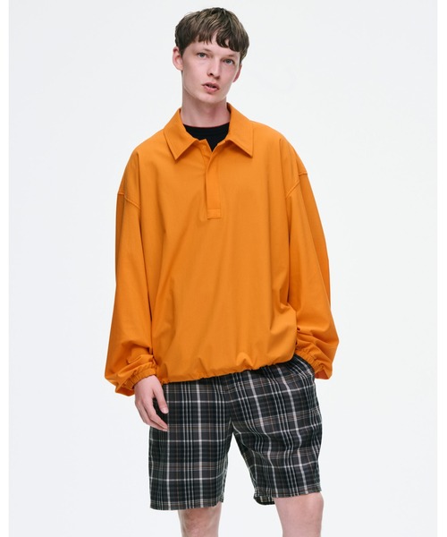SOPHNET.（ソフネット）の「4-WAY STRETCH L/S POLO SHIRT（ポロシャツ・メンズ・ネイビー/チャコールグレー/オレンジ・1/2/3/4）」の4枚目の写真