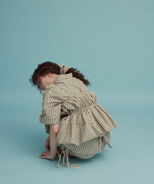 W:Huku(フーク)の「【W:Huku / ブロードストライプ】ペプラム キャミソール / Broad-Striped Peplum Camisole(キャミソール・レディース・ブルー/ブラウン/ブラック・FREE)」の17枚目の写真