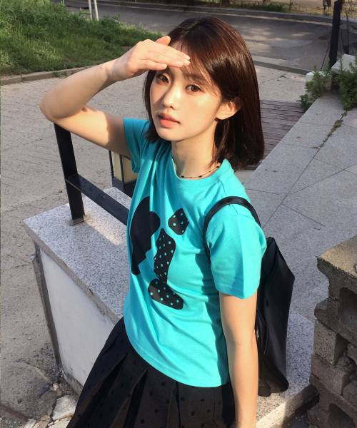 Video Jockey（ビデオジョッキー）の「ビビTシャツ [ミントブルー]（Tシャツ/カットソー・レディース・ミント・X-SMALL/SMALL/MEDIUM）」の3枚目の写真
