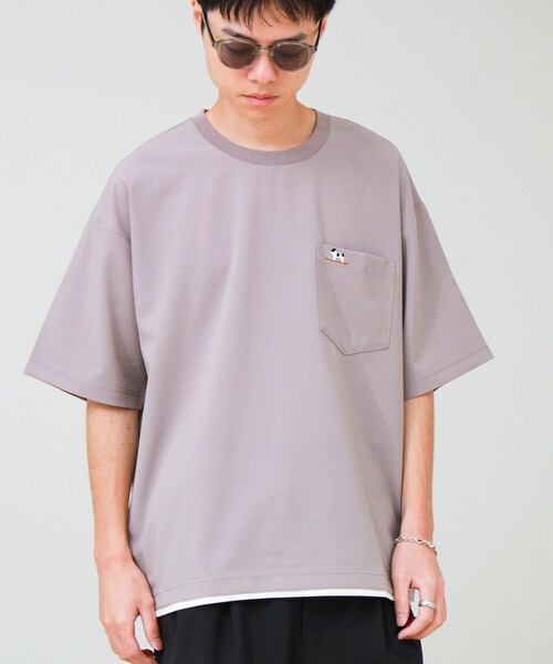 GLOSTER(グロスター)の「【フレブル刺繍/セットアップ対応】カラミ織りTEE フェイクレイヤード(Tシャツ/カットソー・メンズ・チャコールグレー/ブラック/グレイッシュベージュ・S/L/M)」の18枚目の写真