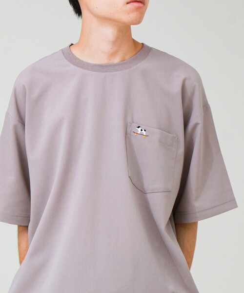 GLOSTER(グロスター)の「【フレブル刺繍/セットアップ対応】カラミ織りTEE フェイクレイヤード(Tシャツ/カットソー・メンズ・チャコールグレー/ブラック/グレイッシュベージュ・S/L/M)」の19枚目の写真