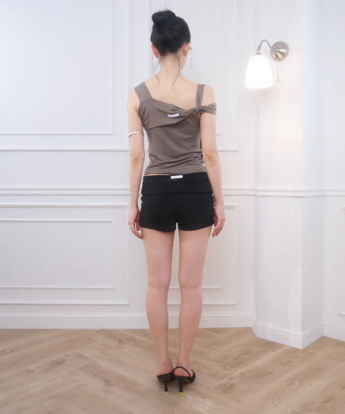 BELLIALEU(ベルリアル)の「JOLIE TIE SHORT SLEEVE BROWN(Tシャツ/カットソー・レディース・その他・FREE)」の4枚目の写真