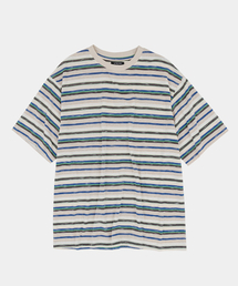 エビニュー ストライプ ハーフスリーブ 半袖Tシャツ ブルーグリーン