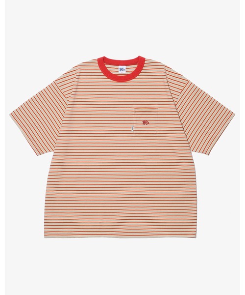KEBOZ(ケボズ)の「MULTI BORDER S/S TEE(Tシャツ/カットソー・メンズ・ネイビー/レッド/ホワイト×ブルー・S/M/L/XL)」の3枚目の写真
