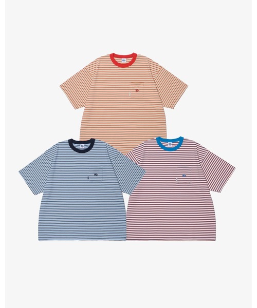 KEBOZ(ケボズ)の「MULTI BORDER S/S TEE(Tシャツ/カットソー・メンズ・ネイビー/レッド/ホワイト×ブルー・S/M/L/XL)」の8枚目の写真