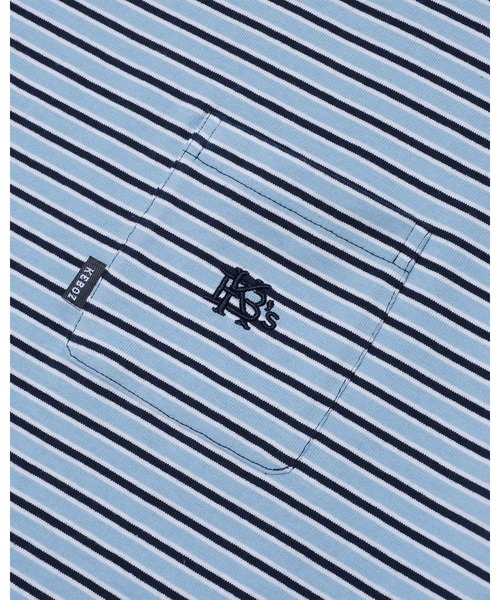 KEBOZ(ケボズ)の「MULTI BORDER S/S TEE(Tシャツ/カットソー・メンズ・ネイビー/レッド/ホワイト×ブルー・S/M/L/XL)」の6枚目の写真