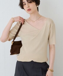 【一部店舗 / WEB限定】ハーフスリーブドレープリブニット