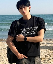 【NOWLE】リラックスフィット メッセージレタリング 半袖Tシャツ / モダンストリート タイポグラフィ トップス