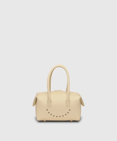 ADD CULUMN(アドカラム)の「【ADD CULUMN/アドカラム】ミニボストンバッグ LOP STUDS BOSTON S(ハンドバッグ・レディース・ブラック/アイボリー・FREE)」の2枚目の写真