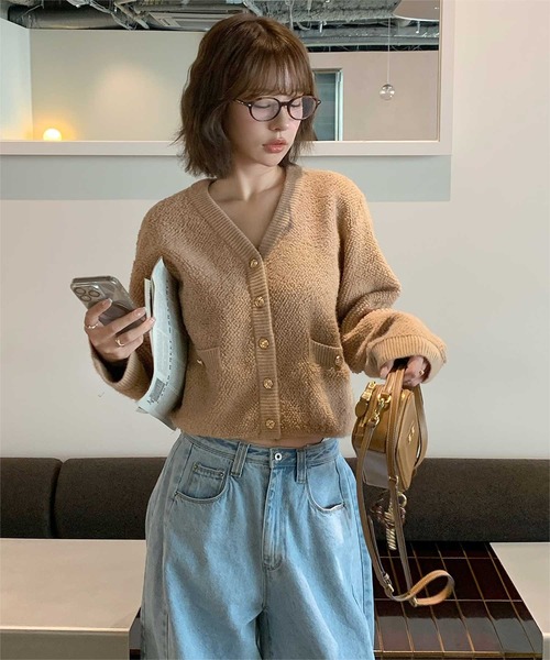 titivate(ティティベイト)の「ミニループ編みコンパクトニットカーディガン(カーディガン/ボレロ・レディース・ベージュ/チャコール/ブラック/アイボリー・S/M)」の22枚目の写真