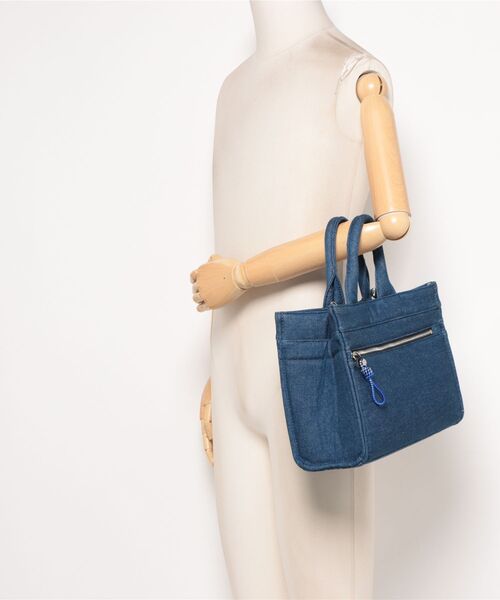 MANIUNO（マニウノ）の「MANIUNO(マニウノ) Denim 　デニムスクエアミニトート（M）（トートバッグ・メンズ・ネイビー/カーキ・FREE）」の3枚目の写真