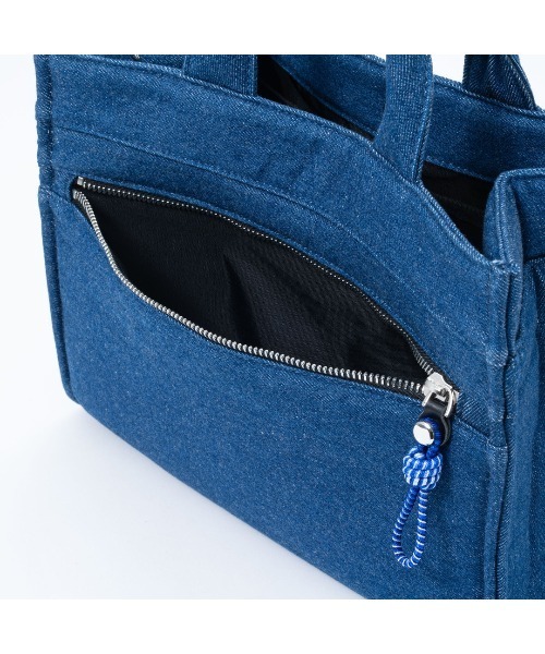 MANIUNO（マニウノ）の「MANIUNO(マニウノ) Denim 　デニムスクエアミニトート（M）（トートバッグ・メンズ・ネイビー/カーキ・FREE）」の6枚目の写真