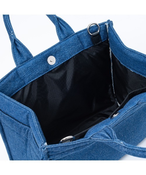 MANIUNO（マニウノ）の「MANIUNO(マニウノ) Denim 　デニムスクエアミニトート（M）（トートバッグ・メンズ・ネイビー/カーキ・FREE）」の8枚目の写真