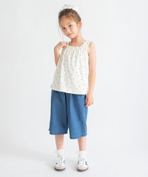 BRANSHES(ブランシェス)の「【接触冷感】フリルタンクトップ(タンクトップ・キッズ・アイボリー/レッド/チャコールグレー・100/150/130/90/110/80/120/140)」の4枚目の写真