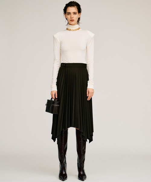 PRANK PROJECT（プランクプロジェクト）の「【2026Autumn Pre-Order】ランダムプリーツラップスカート / Random Pleated Wrap Skirt（スカート・レディース・グレー/ブラウン・38/36）」の7枚目の写真