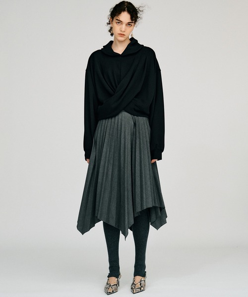 PRANK PROJECT（プランクプロジェクト）の「【2026Autumn Pre-Order】ランダムプリーツラップスカート / Random Pleated Wrap Skirt（スカート・レディース・グレー/ブラウン・38/36）」の5枚目の写真