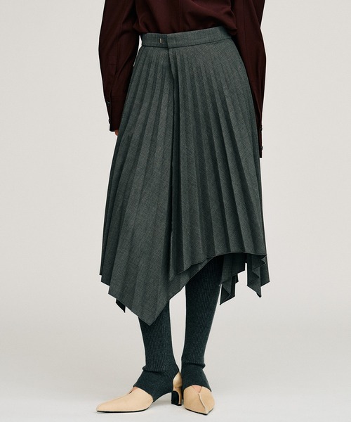 PRANK PROJECT（プランクプロジェクト）の「【2026Autumn Pre-Order】ランダムプリーツラップスカート / Random Pleated Wrap Skirt（スカート・レディース・グレー/ブラウン・38/36）」の10枚目の写真