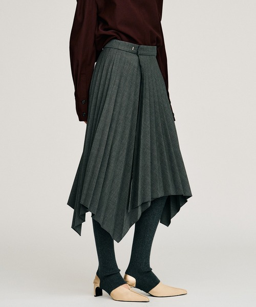 PRANK PROJECT（プランクプロジェクト）の「【2026Autumn Pre-Order】ランダムプリーツラップスカート / Random Pleated Wrap Skirt（スカート・レディース・グレー/ブラウン・38/36）」の13枚目の写真