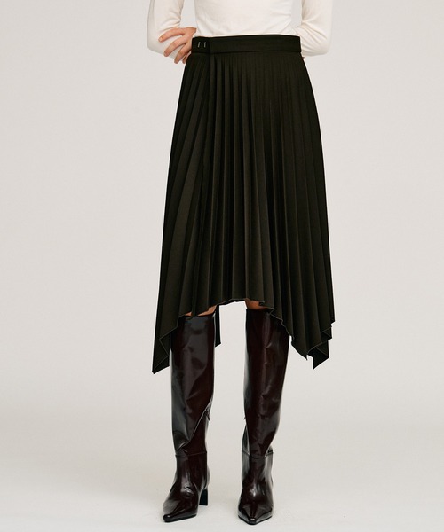 PRANK PROJECT（プランクプロジェクト）の「【2026Autumn Pre-Order】ランダムプリーツラップスカート / Random Pleated Wrap Skirt（スカート・レディース・グレー/ブラウン・38/36）」の8枚目の写真