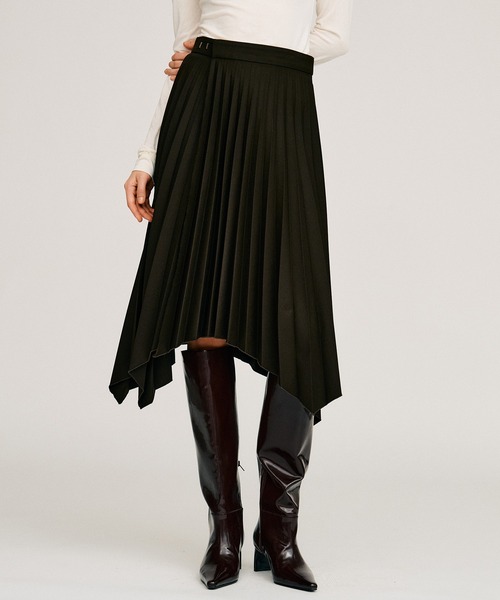 PRANK PROJECT（プランクプロジェクト）の「【2026Autumn Pre-Order】ランダムプリーツラップスカート / Random Pleated Wrap Skirt（スカート・レディース・グレー/ブラウン・38/36）」の9枚目の写真
