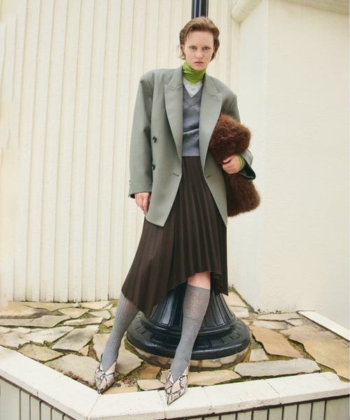 PRANK PROJECT（プランクプロジェクト）の「【2026Autumn Pre-Order】ランダムプリーツラップスカート / Random Pleated Wrap Skirt（スカート・レディース・グレー/ブラウン・38/36）」の21枚目の写真