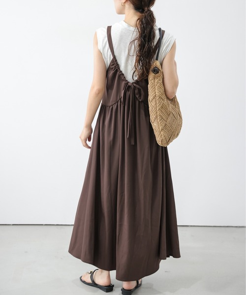 AMELY（エミリー）の「バックリボンキャミワンピース（サロペット/オーバーオール・レディース・ブラウン/ブラック・フリー）」の22枚目の写真