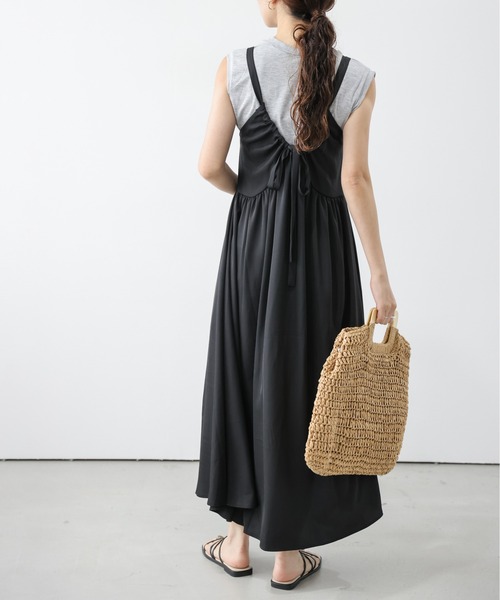 AMELY（エミリー）の「バックリボンキャミワンピース（サロペット/オーバーオール・レディース・ブラウン/ブラック・フリー）」の12枚目の写真