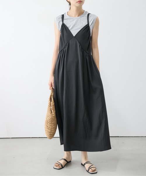 AMELY（エミリー）の「バックリボンキャミワンピース（サロペット/オーバーオール・レディース・ブラウン/ブラック・フリー）」の13枚目の写真