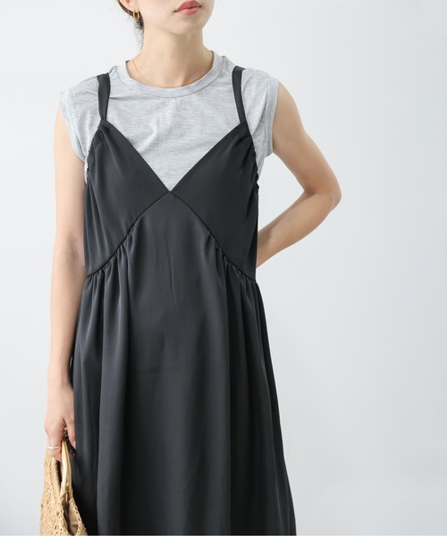 AMELY（エミリー）の「バックリボンキャミワンピース（サロペット/オーバーオール・レディース・ブラウン/ブラック・フリー）」の16枚目の写真