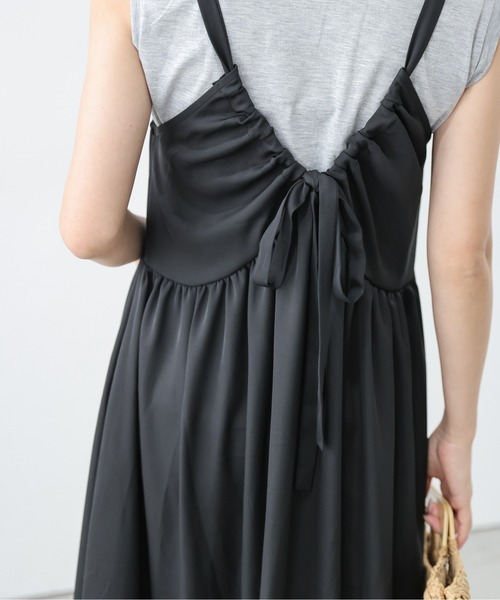 AMELY（エミリー）の「バックリボンキャミワンピース（サロペット/オーバーオール・レディース・ブラウン/ブラック・フリー）」の19枚目の写真