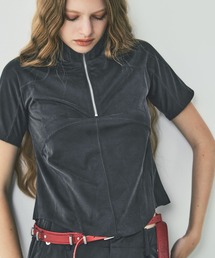 half zip fitted top