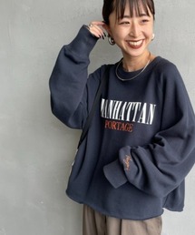 [MANHATTAN PORTAGE/マンハッタンポーテージ] 別注 ロゴプリント ショート丈カットオフスウェット