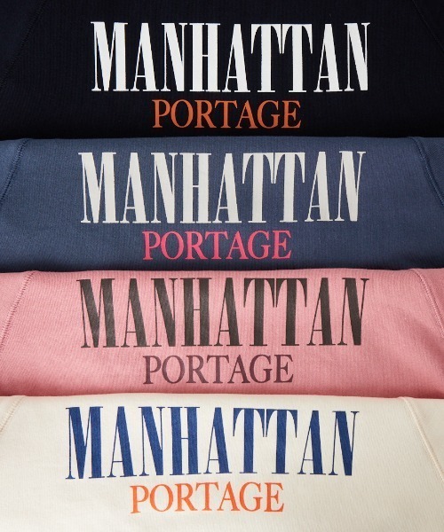 Manhattan Portage（マンハッタンポーテージ）の「[MANHATTAN PORTAGE/マンハッタンポーテージ] 別注 ロゴプリント ショート丈カットオフスウェット（スウェット・レディース・ブルー/ネイビー/アイボリー/ピンク・F）」の22枚目の写真