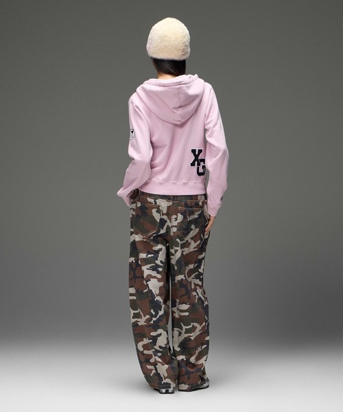 X-girl(エックスガール)の「DOUBLE KNEE EASY PANTS(デニムパンツ・レディース・レオパード/カモフラージュ/インディゴブルー・S/M)」の10枚目の写真