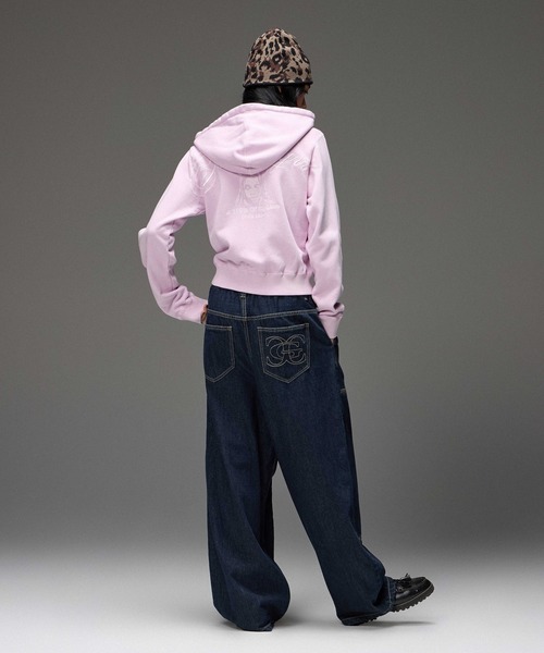 X-girl(エックスガール)の「DOUBLE KNEE EASY PANTS(デニムパンツ・レディース・レオパード/カモフラージュ/インディゴブルー・S/M)」の20枚目の写真