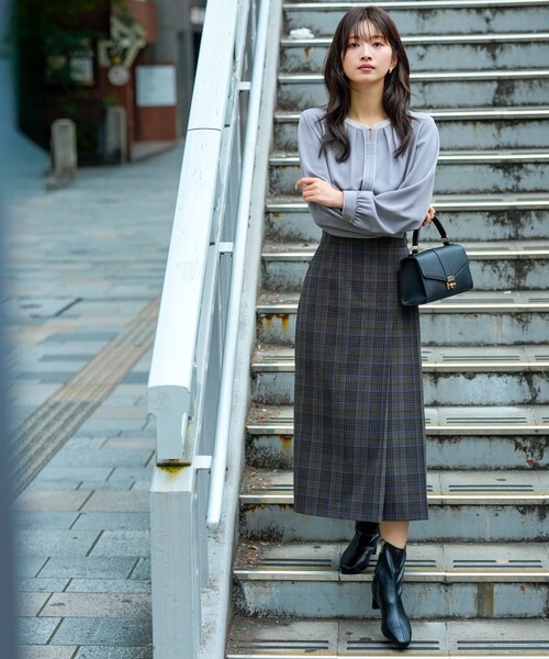 ANY SIS（エニィスィス）の「ビューティサーモ2WAYストレッチ ラップ スカート（スカート・レディース・グレー系3/ベージュ系3・X-LARGE）」の8枚目の写真