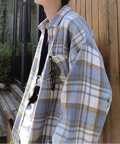 DOUBLE STEAL(ダブルスティール)の「DSビッグチェック長袖シャツ(シャツ/ブラウス・メンズ・グリーン/ブルー・MEDIUM/X-LARGE/LARGE)」の3枚目の写真