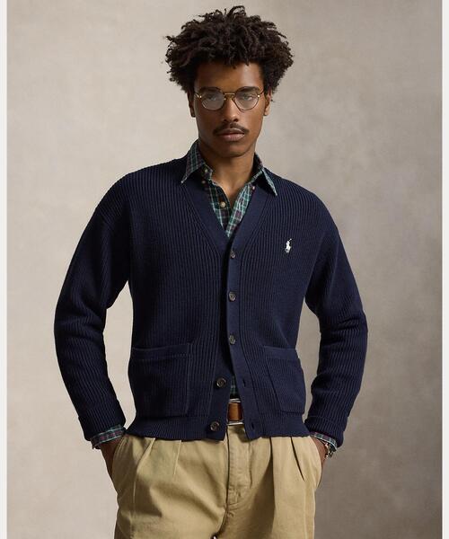 POLO RALPH LAUREN(ポロ ラルフ ローレン)の「リラックス フィット テクスチャード コットン カーディガン(カーディガン/ボレロ・メンズ・ブルー・M/S)」の1枚目の写真