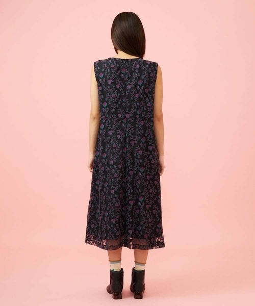 Jocomomola（ホコモモラ）の「Pincel チュールフラワー刺繍ワンピース［オケージョン］（ワンピース・レディース・ブラック/グリーン・42/40）」の12枚目の写真
