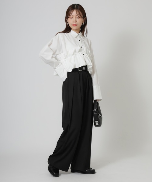 Riberry(リベリー)の「タックワイドパンツ(その他パンツ・レディース・ブラック/ブラウン/グレイッシュベージュ/チャコールグレー・FREE)」の18枚目の写真