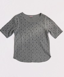 ワッフルフラワー柄 ピグメントハーフスリーブクルーT(パック入)