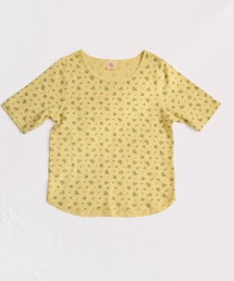 ワッフルフラワー柄　ピグメントハーフスリーブクルーＴ（パック入）