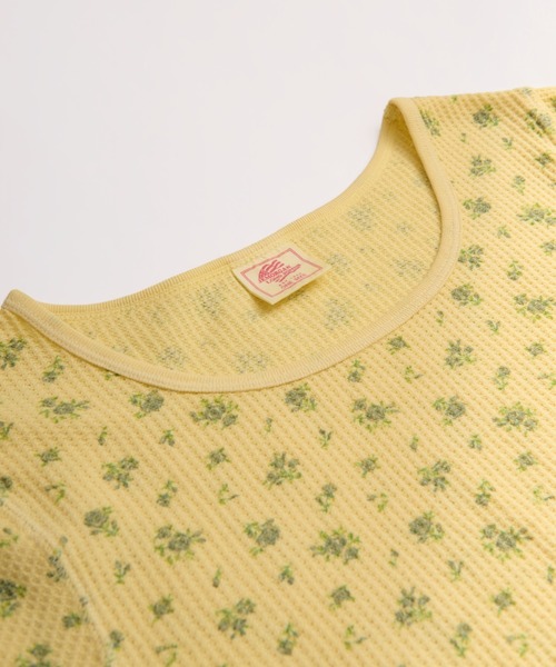 JEMORGAN(ジェーイーモーガン)の「ワッフルフラワー柄 ピグメントハーフスリーブクルーT(パック入)(Tシャツ/カットソー・レディース・グレー/グリーン/イエロー/ブルー・FREE)」の12枚目の写真