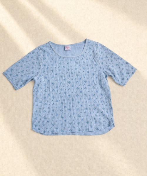 JEMORGAN(ジェーイーモーガン)の「ワッフルフラワー柄 ピグメントハーフスリーブクルーT(パック入)(Tシャツ/カットソー・レディース・グレー/グリーン/イエロー/ブルー・FREE)」の15枚目の写真