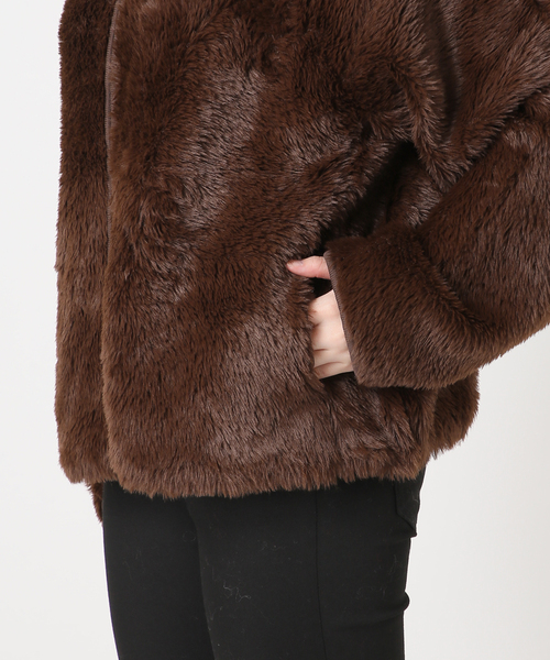 JOURNAL STANDARD(ジャーナルスタンダード)の「ダブルフェイスフェザーブルゾン(カーディガン/ボレロ・レディース・ベージュ/チョコ・FREE)」の16枚目の写真